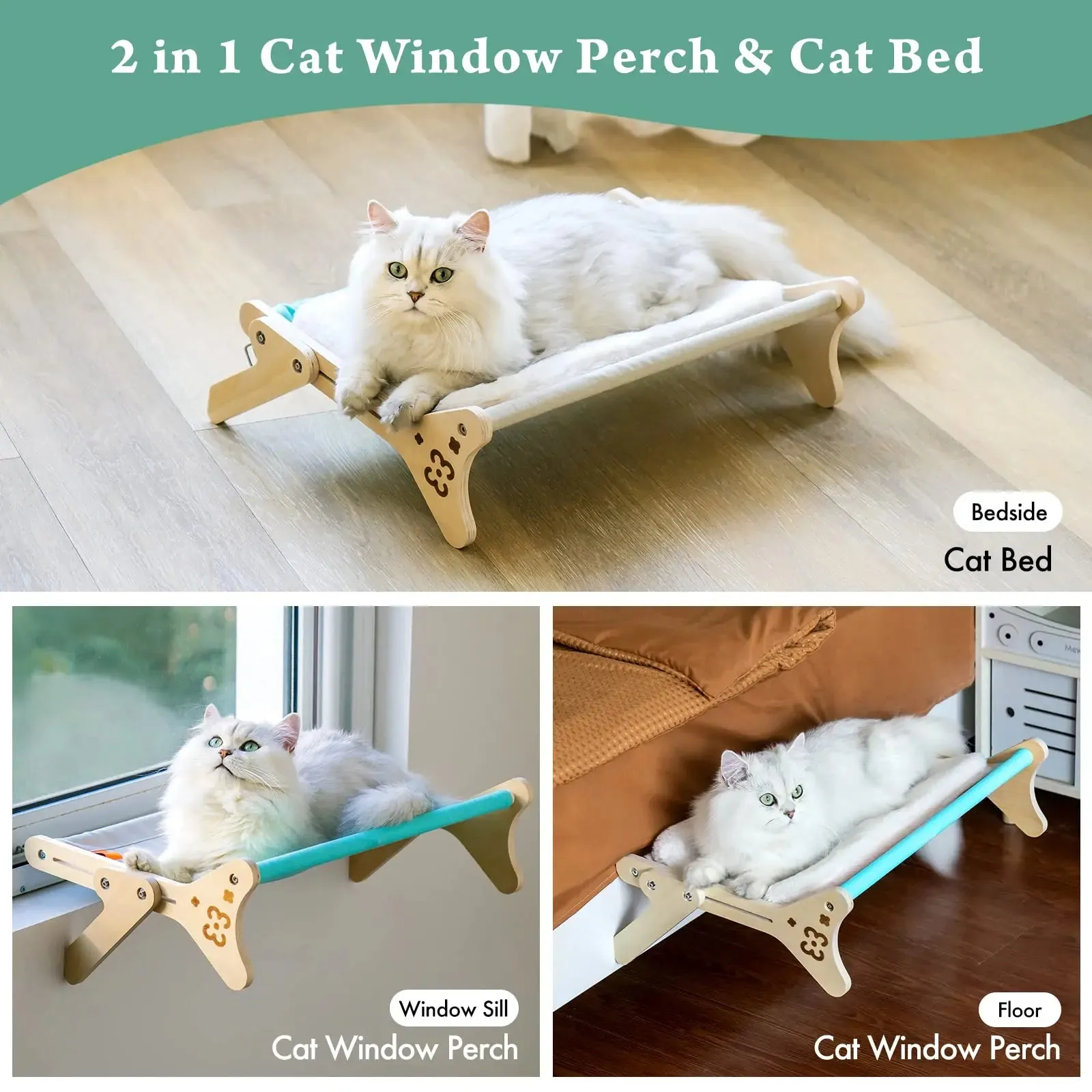 Mewoofun Adjustable Cat Window Perch