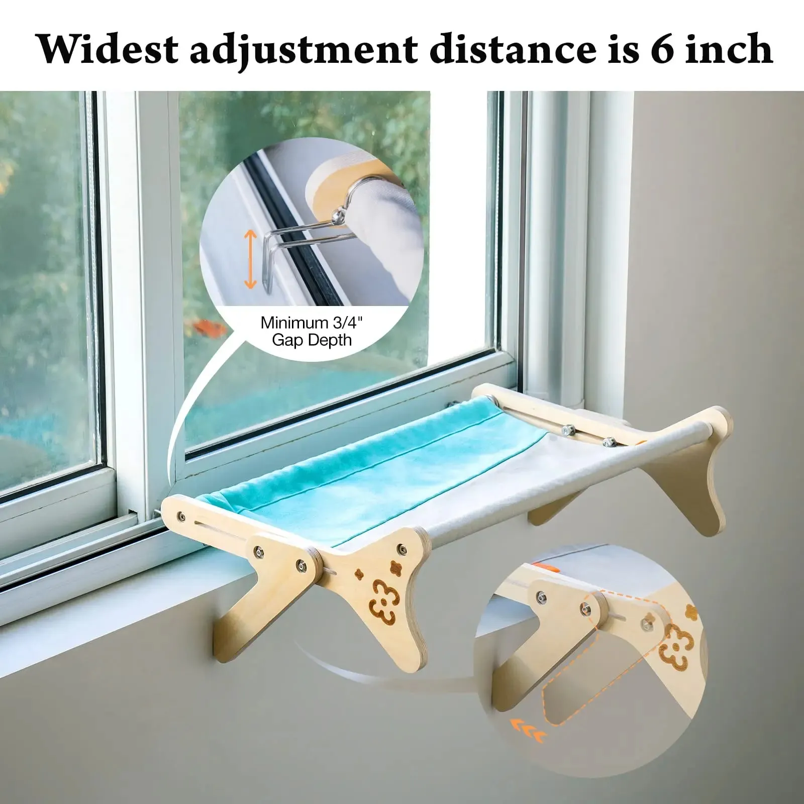 Mewoofun Adjustable Cat Window Perch