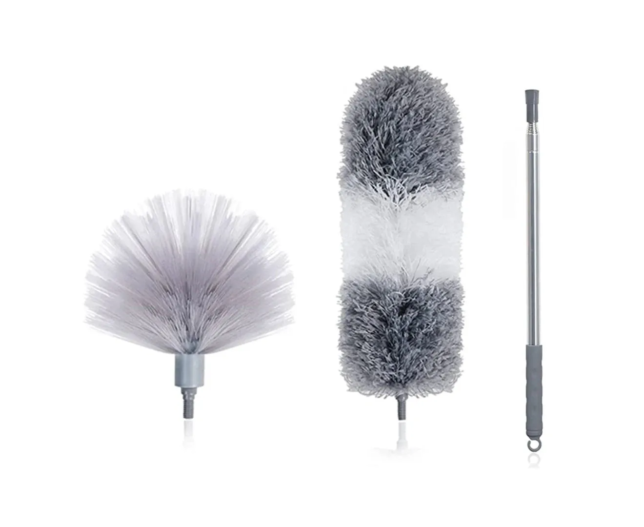 Microfiber Feather Duster and Cobweb Duster Set Bendable Washable Cleaning Dusters