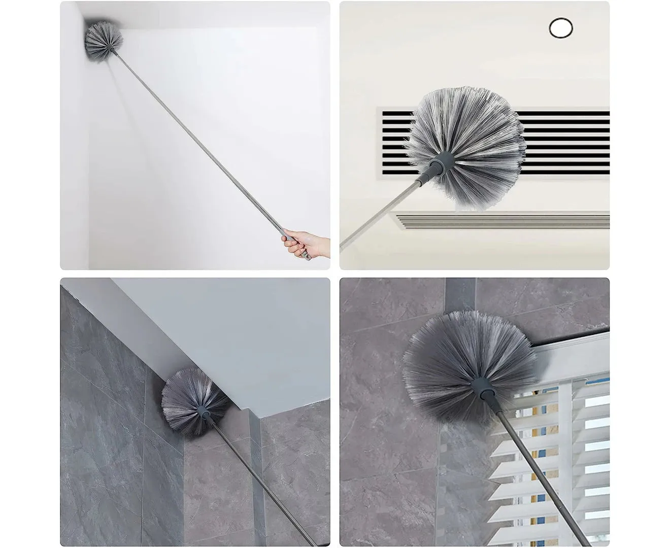 Microfiber Feather Duster and Cobweb Duster Set Bendable Washable Cleaning Dusters