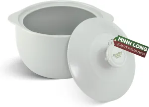 Minh Long 2qt Porcelain Dutch Oven, Ceramic Casserole Dish with Lid, Clay Pot for Cooking, Use to Marinate, Cook, Bake, Refrigerate & Serve, Ideal for Father's Day