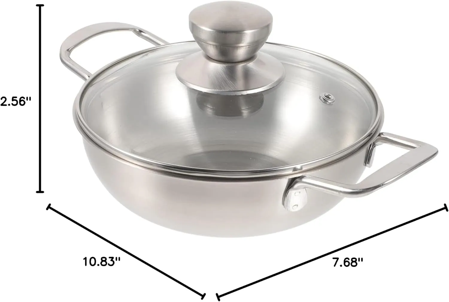 Mini Hot Pot Stainless Steel Wok Stainless Steel Saucepan Saute Pan with Lid Boiling Pot Stew Pot Ramyun Cooker Metal Wok Small Pots for Cooking Metal Cooking Pot Vegetable Bowl