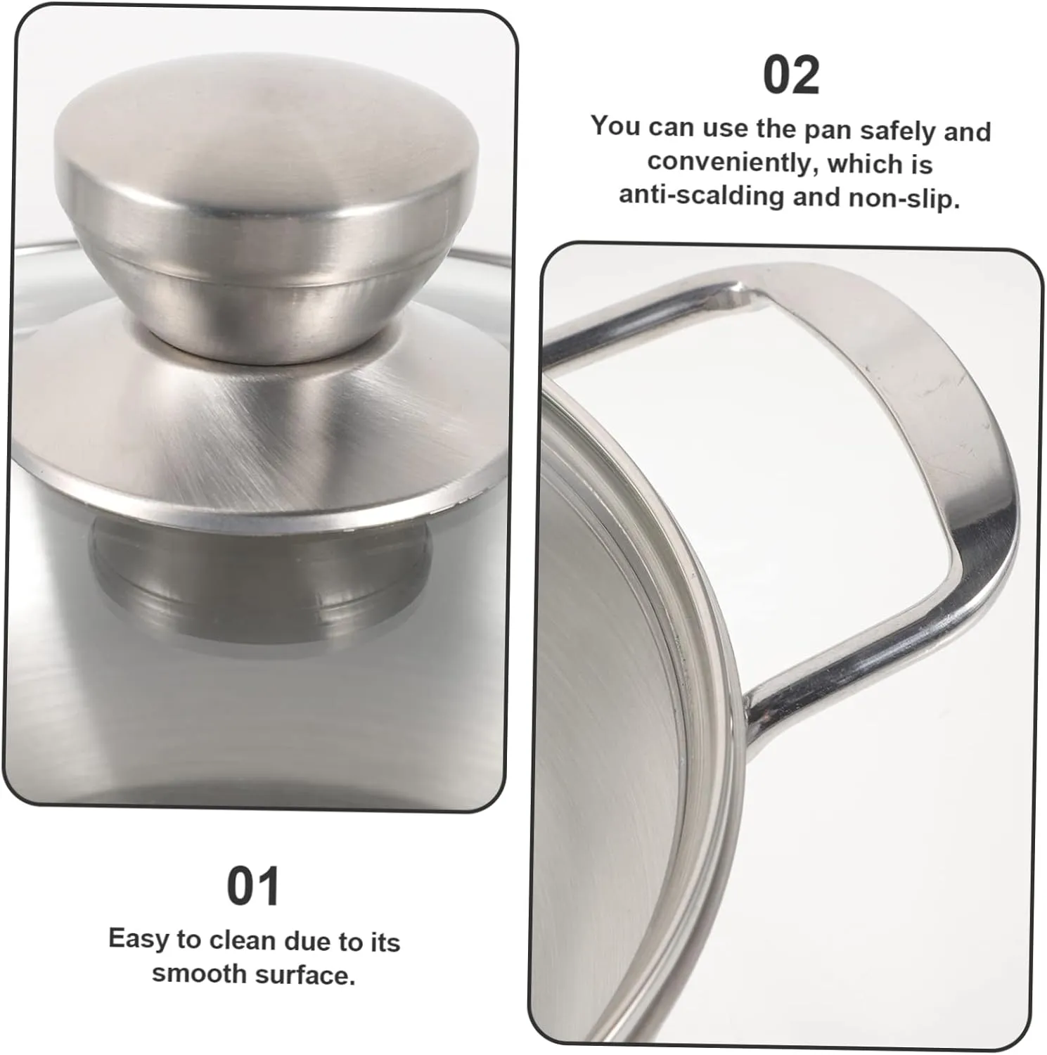 Mini Hot Pot Stainless Steel Wok Stainless Steel Saucepan Saute Pan with Lid Boiling Pot Stew Pot Ramyun Cooker Metal Wok Small Pots for Cooking Metal Cooking Pot Vegetable Bowl