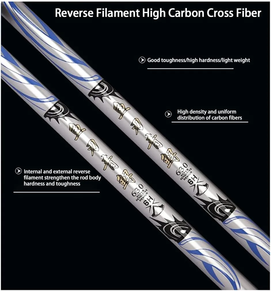 MirOdo Carbon Fishing Rod Ultra Light Super Hard Telescopic Fishing Rods for Sturgeon Mackerel Big Fish Fishing Pole for 40kg Or Less