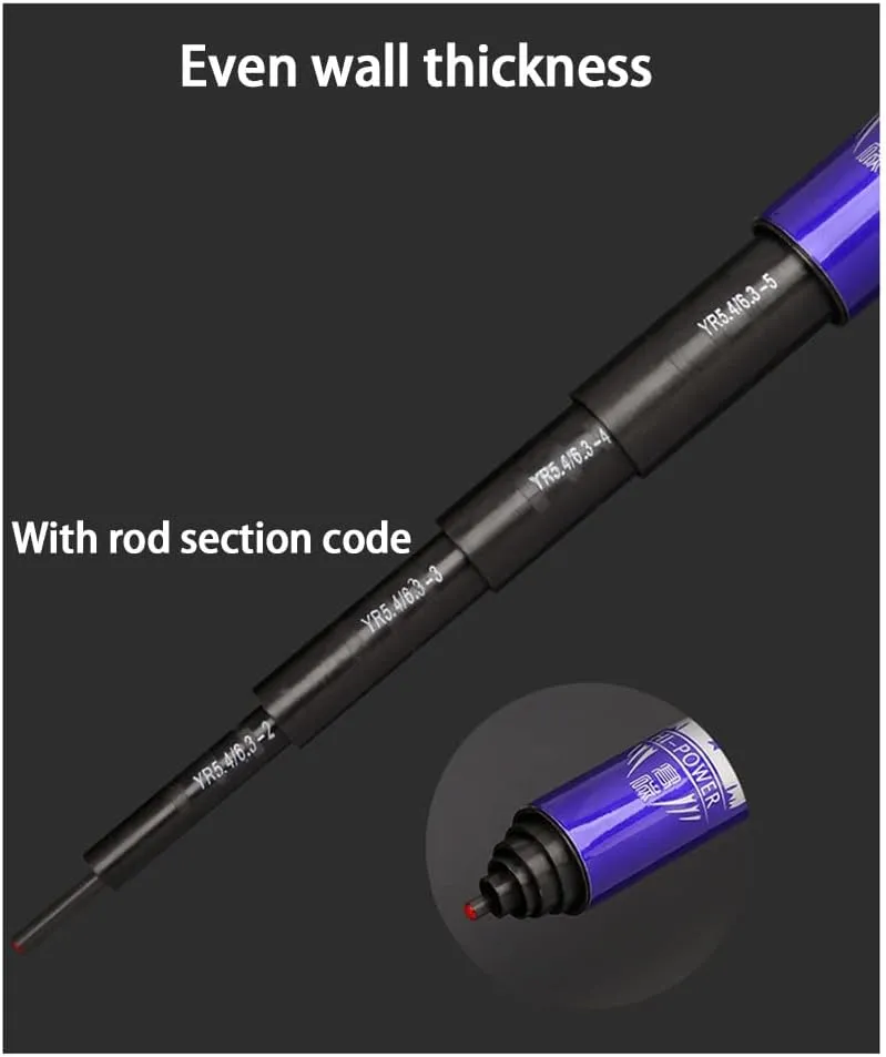 MirOdo Carbon Fishing Rod Ultra Light Super Hard Telescopic Fishing Rods for Sturgeon Mackerel Big Fish Fishing Pole for 40kg Or Less
