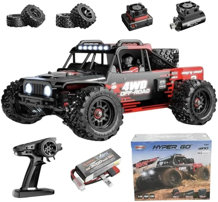 MJX 14209 RC Car 2S Professional Brushless Remote Control Racing Off-Road Drifting High-Speed Truck - Remote Control Car, RC Car, RC Racing Car 1/14 for Adults