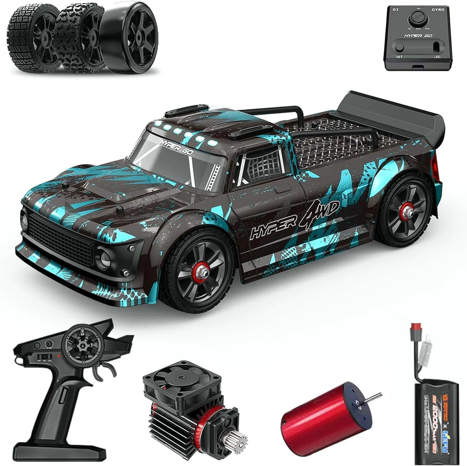 Mjx Hyper go 4x4 Brushless Rc Cars 14301 Hyper 4wd Rc Car All-Road RC Drift Car Brushless Scale 2.4G 4wd High Speed Electric,Terreneitor 4x4 Carros,1/14 High Speed Rc Cars Drift for Adults…