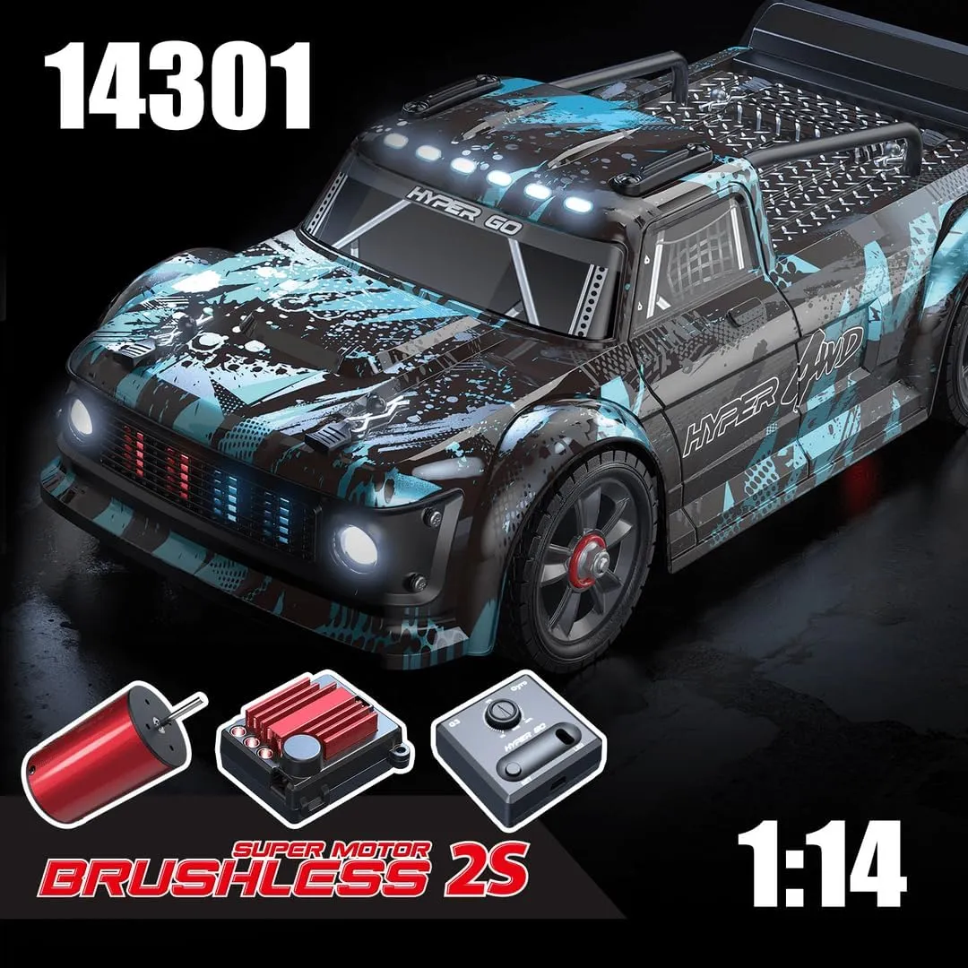 Mjx Hyper go 4x4 Brushless Rc Cars 14301 Hyper 4wd Rc Car All-Road RC Drift Car Brushless Scale 2.4G 4wd High Speed Electric,Terreneitor 4x4 Carros,1/14 High Speed Rc Cars Drift for Adults…