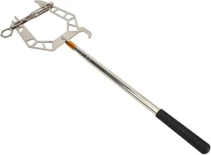 Mooring Rope Threader, U Type Mooring Rope Threader 304 Stainless Steel Boat Brings Rope Easily Stainless Steel Cable Wire Guider for Ship Yacht Kayak (with Telescopic Rod)