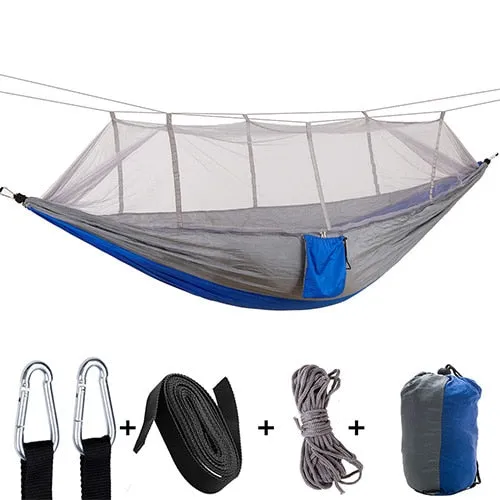 Mosquito Hammock Outdoor Hunting Bed with Same-day shipping Net High Person Sleeping Swing Easy returns Camping Parachute 1-2 Portable Fabric Strength Hanging