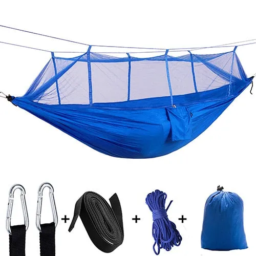 Mosquito Hammock Outdoor Hunting Bed with Same-day shipping Net High Person Sleeping Swing Easy returns Camping Parachute 1-2 Portable Fabric Strength Hanging