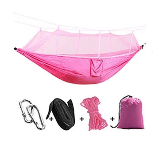 Mosquito Hammock Outdoor Hunting Bed with Same-day shipping Net High Person Sleeping Swing Easy returns Camping Parachute 1-2 Portable Fabric Strength Hanging