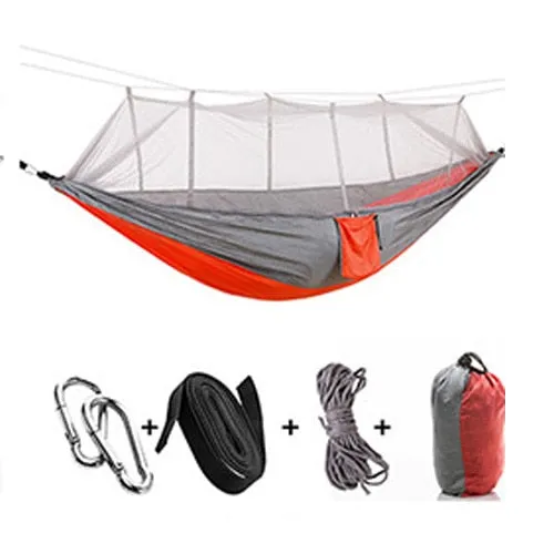 Mosquito Hammock Outdoor Hunting Bed with Same-day shipping Net High Person Sleeping Swing Easy returns Camping Parachute 1-2 Portable Fabric Strength Hanging