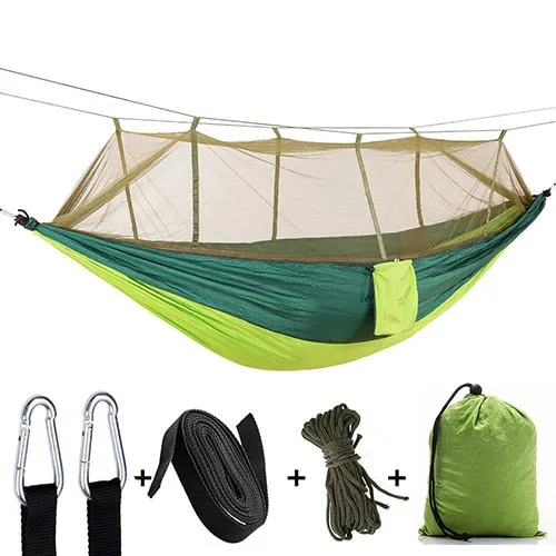 Mosquito Hammock Outdoor Hunting Bed with Same-day shipping Net High Person Sleeping Swing Easy returns Camping Parachute 1-2 Portable Fabric Strength Hanging