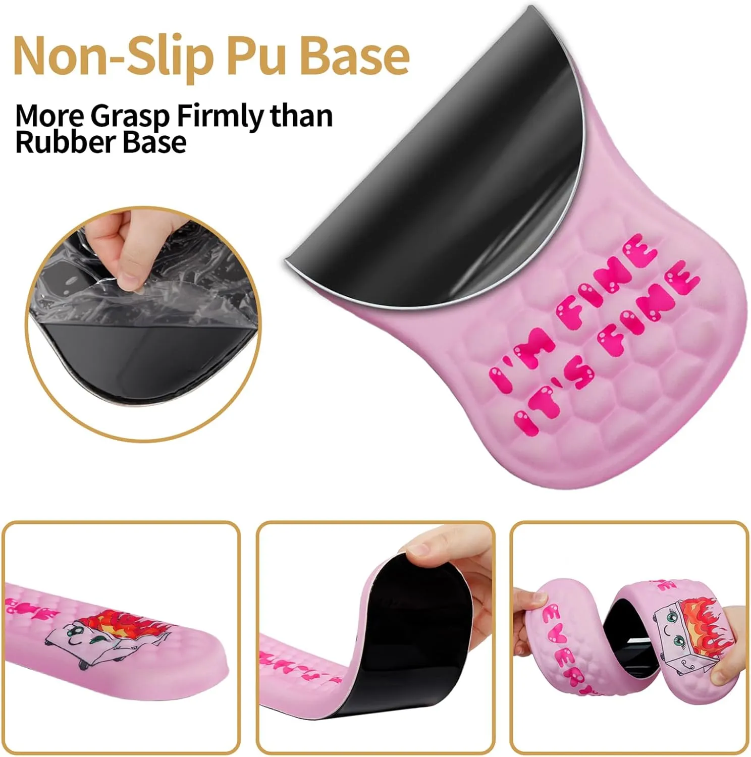Mouse Pad Wrist Support,Ergonomic Mouse Pad with Wrist Rest,Computer Mouse Pads Pain Relief Keyboard Wrist Rest with Coaster,Non-Slip Computer Gel Mouse Pad for Desk Laptop Office-Fire on Dumpster