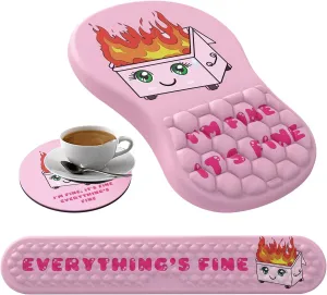 Mouse Pad Wrist Support,Ergonomic Mouse Pad with Wrist Rest,Computer Mouse Pads Pain Relief Keyboard Wrist Rest with Coaster,Non-Slip Computer Gel Mouse Pad for Desk Laptop Office-Fire on Dumpster