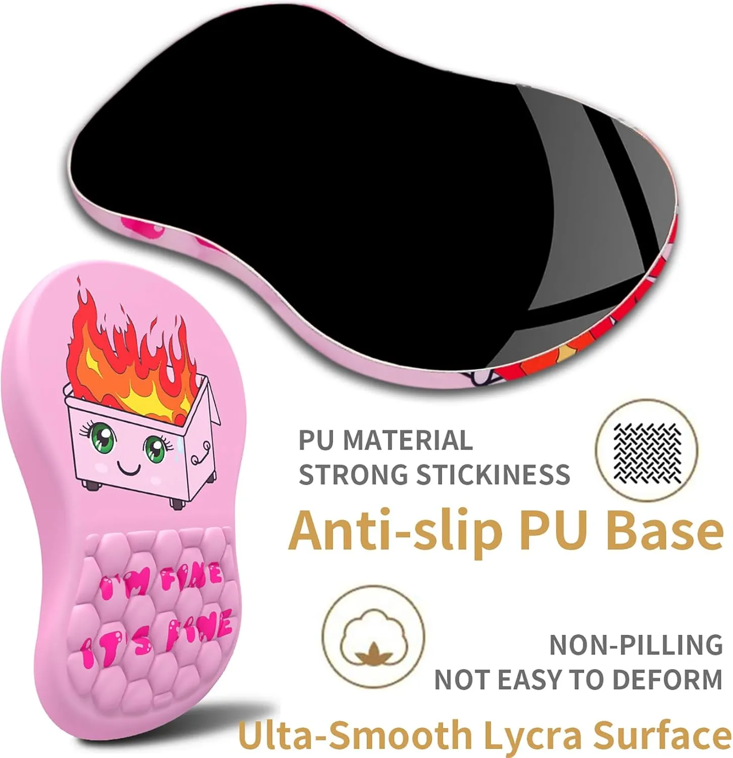 Mouse Pad Wrist Support,Ergonomic Mouse Pad with Wrist Rest,Computer Mouse Pads Pain Relief Keyboard Wrist Rest with Coaster,Non-Slip Computer Gel Mouse Pad for Desk Laptop Office-Fire on Dumpster