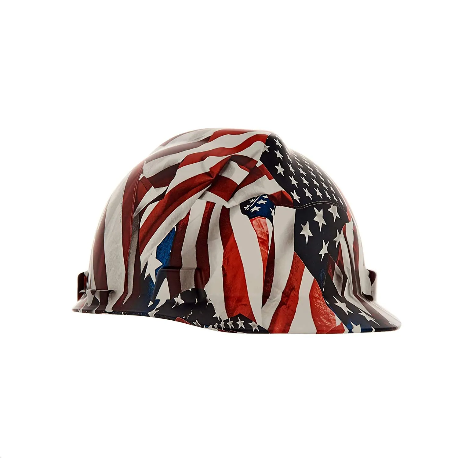 MSA 10204771 Hydro Dip V-Gard Cap Style Safety Hard Hat With Fas-Trac III Ratchet Suspension | Polyethylene Shell, Self Adjusting Crown Straps - Standard Size in One Nation