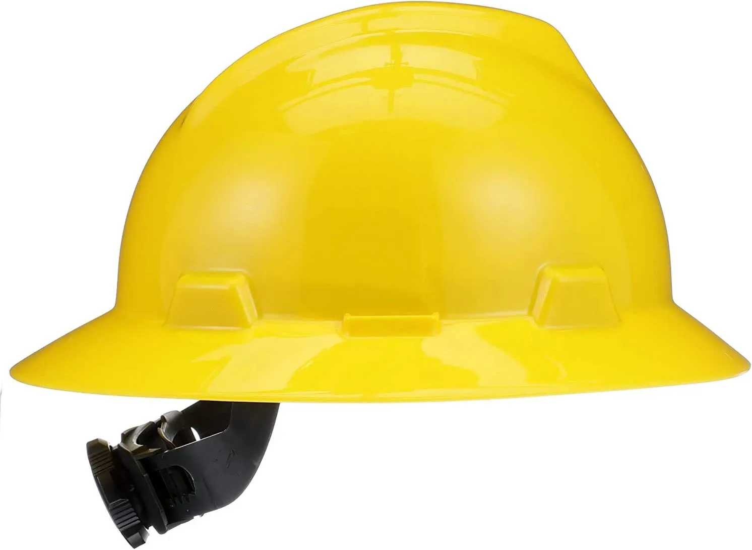 MSA V-Gard Full-Brim Hard Hat with Suspension - Polyethylene Shell, Superior Impact Protection and Self Adjusting Crown Straps - Standard Size Hard Hat
