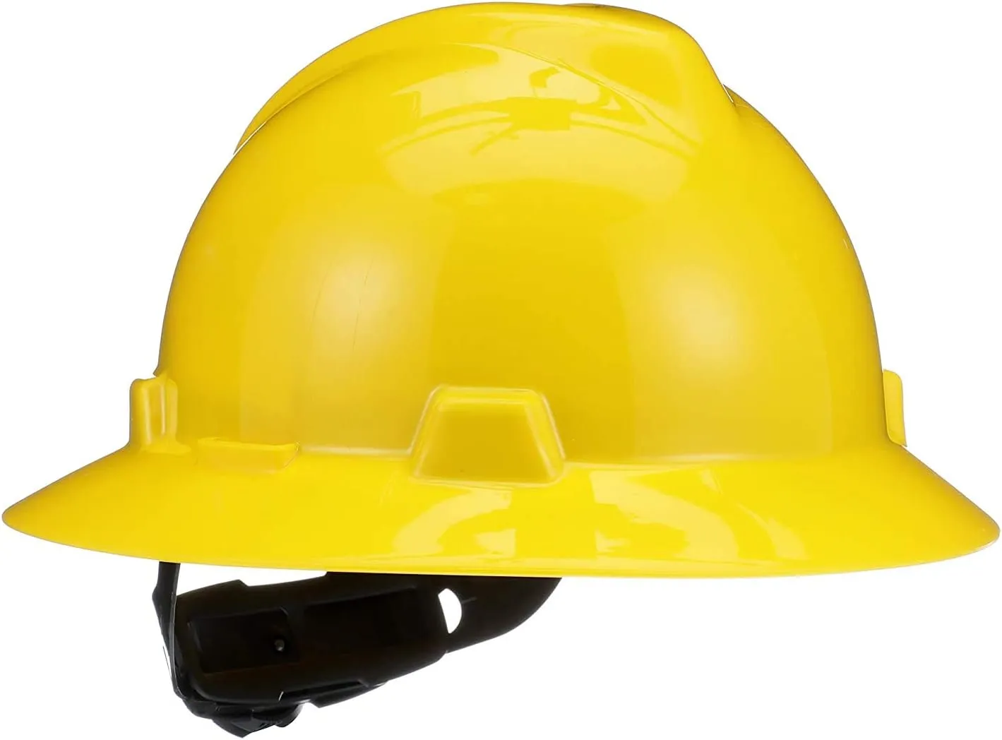 MSA V-Gard Full-Brim Hard Hat with Suspension - Polyethylene Shell, Superior Impact Protection and Self Adjusting Crown Straps - Standard Size Hard Hat