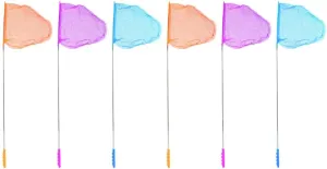 Multipurpose Catching Nets 6pcs Telescopic Butterflies Fishing Nets for Boys and Girls Catcher Kit Alloy Pole Random Color