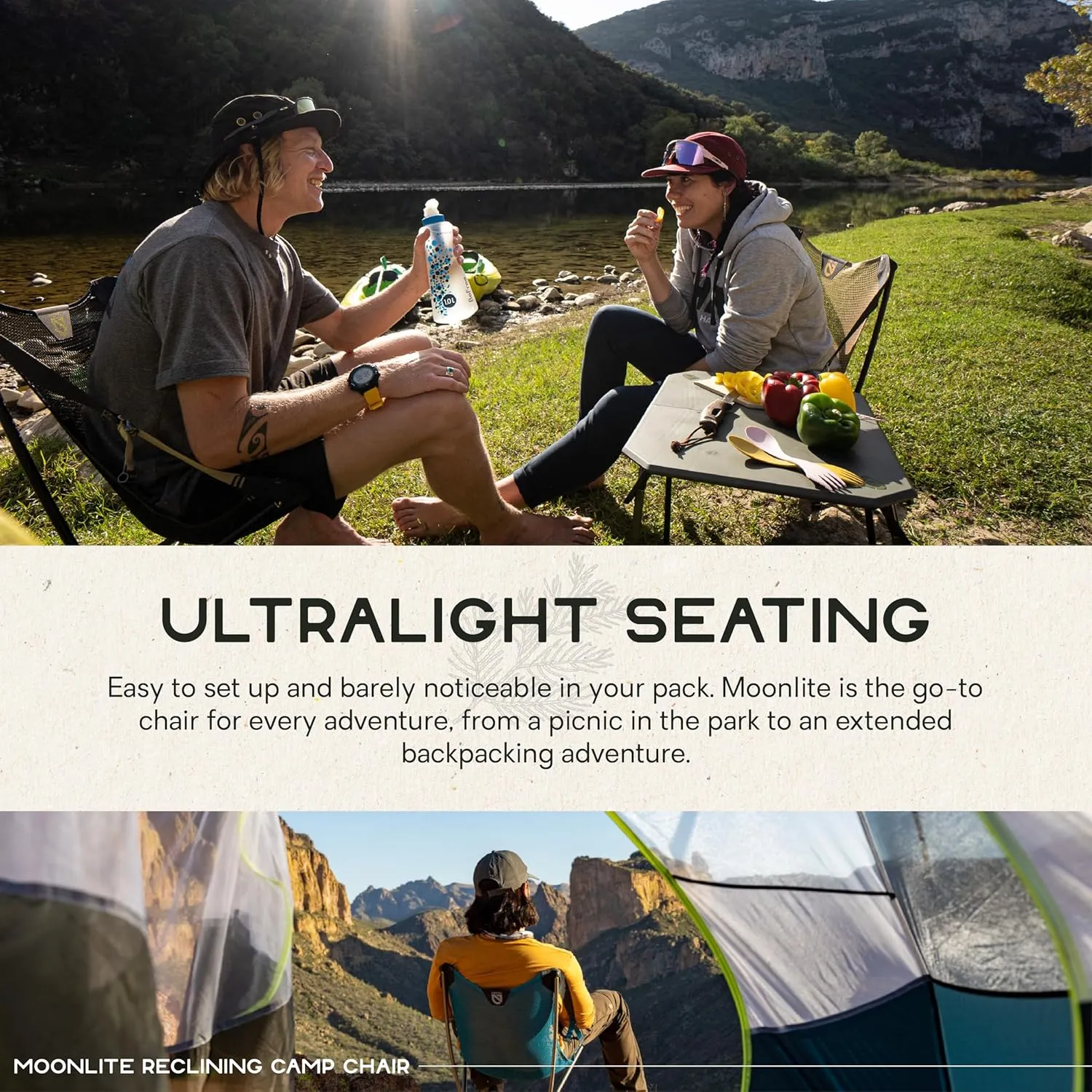 NEMO Moonlite Reclining Camp Chair - Fortress/Goldfinch