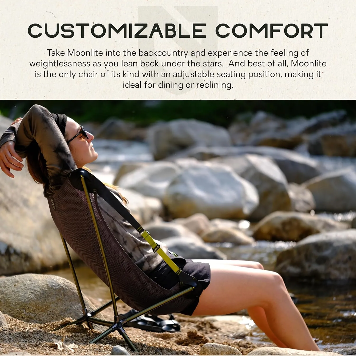 NEMO Moonlite Reclining Camp Chair - Fortress/Goldfinch