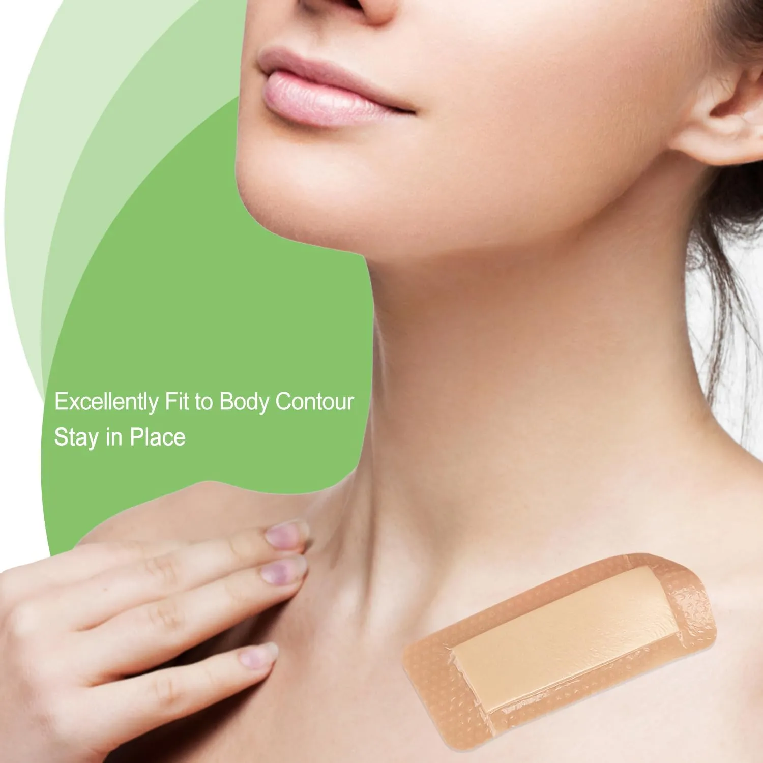 NeuHeils Silicone Foam Dressing Border Lite 2''x5'', 20 Packs, Pad Size 1.1''x3.3'' Soft Gentle Would Bandage Patch for Small Bed Sore Pressure Ulcer