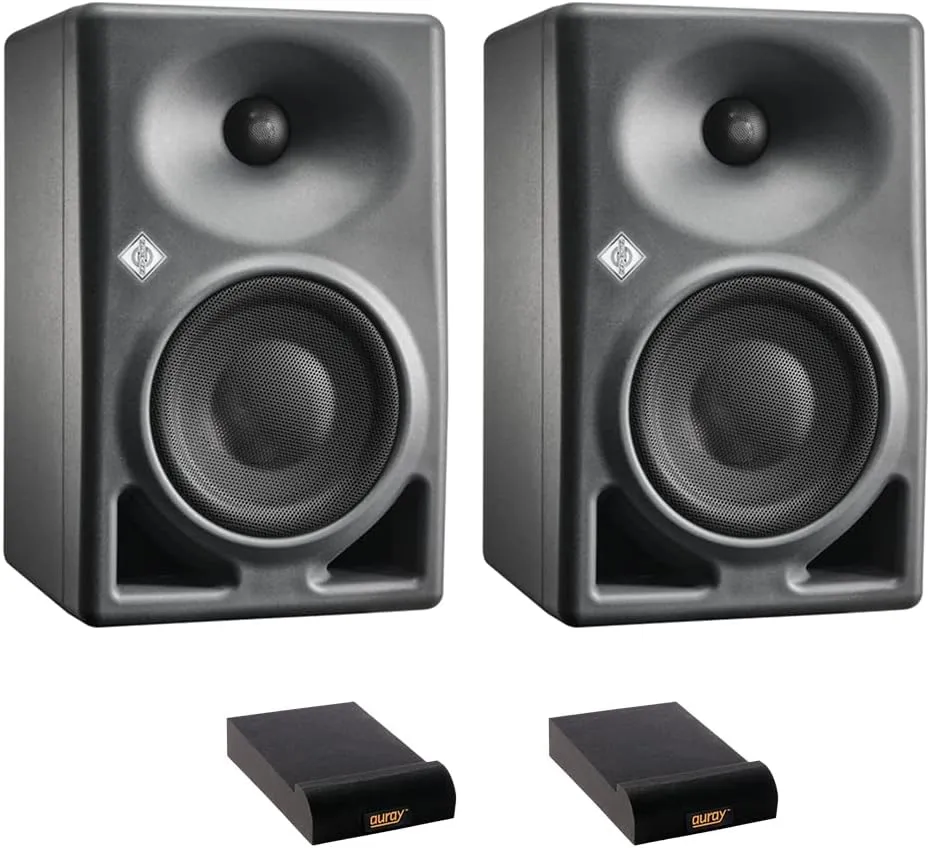 Neumann KH 120 MKII Active 5.25" 2-Way Studio Monitor (Anthracite, Pair) Bundle with 2x Auray IP-S Isolation Pad
