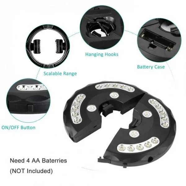 New Version Outdoor Portable 24 LED Battery-Operated 3 Lighting Modes Cordless Patio Umbrella Pole Light Camping Tent Lamp