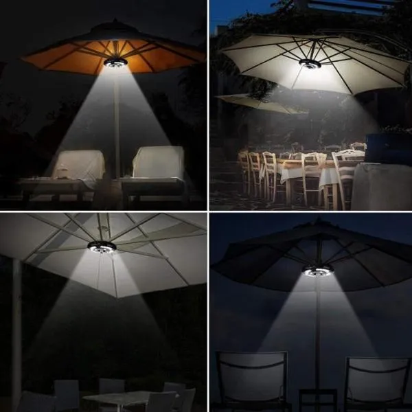 New Version Outdoor Portable 24 LED Battery-Operated 3 Lighting Modes Cordless Patio Umbrella Pole Light Camping Tent Lamp