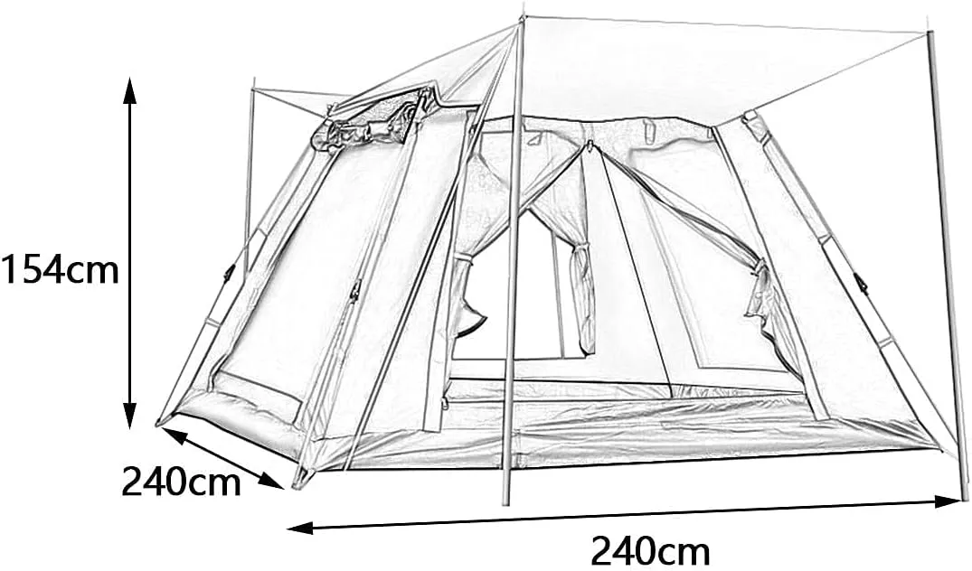 NIEH Dome Camping Tent 3-5 Person 4 Season Double Layers Waterproof Anti-UV Windproof Tents Family Outdoor Camping Tent