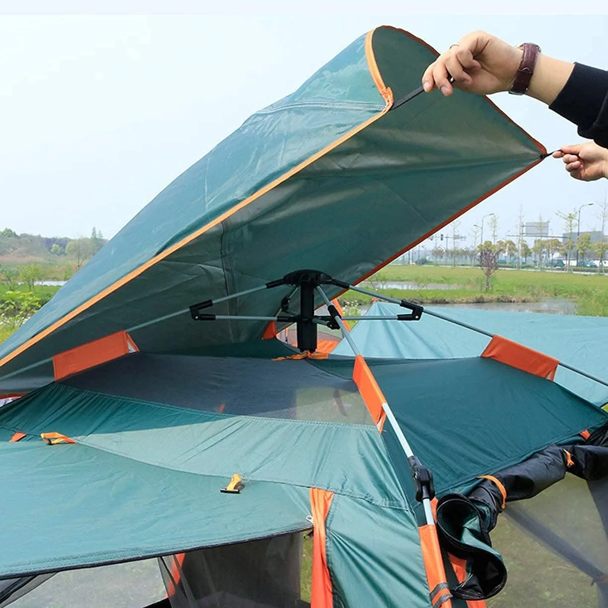 NIEH Dome Camping Tent 3-5 Person 4 Season Double Layers Waterproof Anti-UV Windproof Tents Family Outdoor Camping Tent