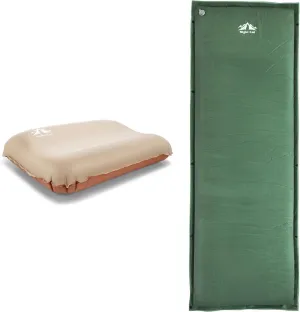 Night Cat Self-Inflatable Camping Pillow with Self-Inflating Sleeping Pad Lightweight Comfortable Memory Foam Pillow for Outdoor Travel Car Camp