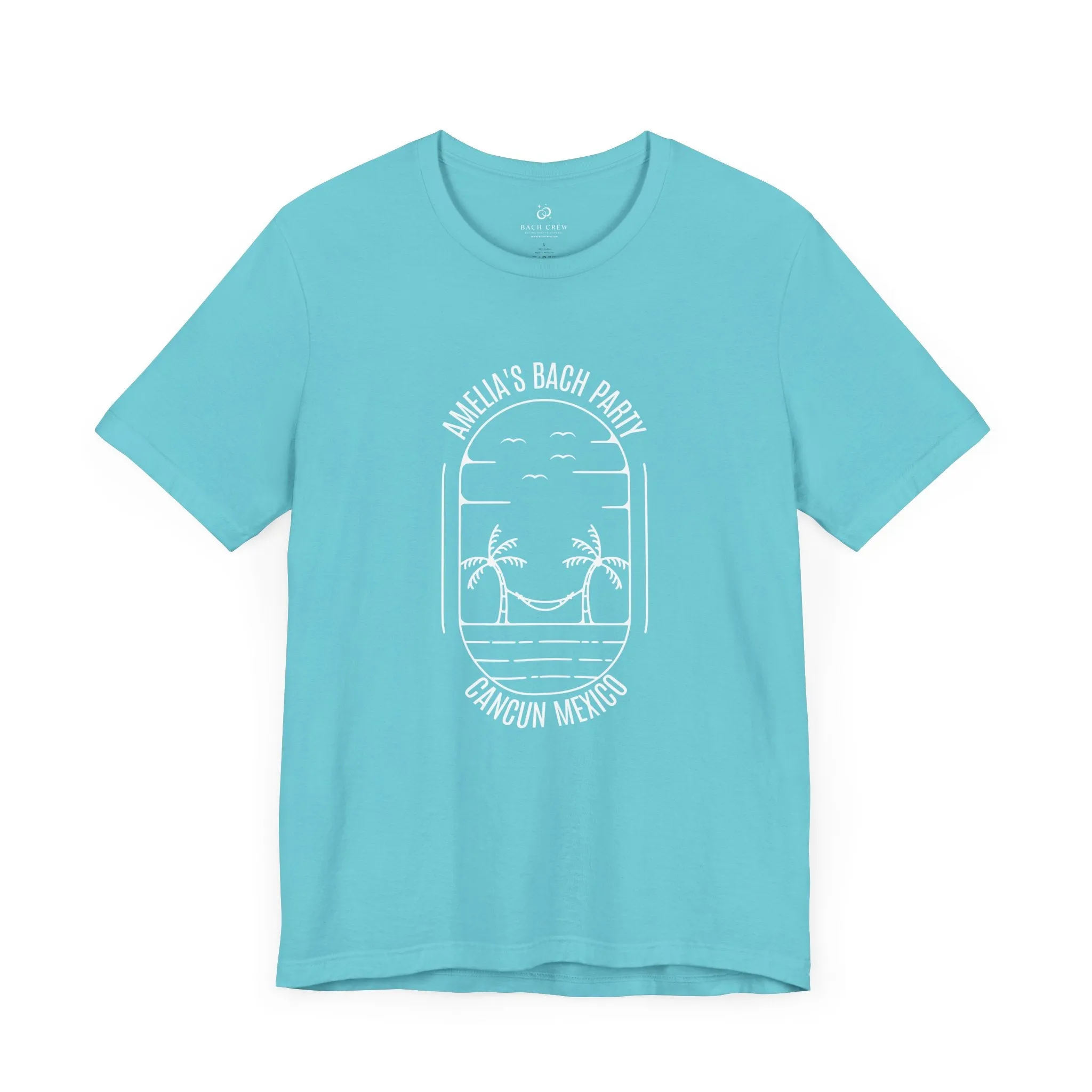 No-hassle exchange Customer-endorsed & - [M101 T-Shirts Turquoise White] & Hammock Oval Personalized Trees Palm