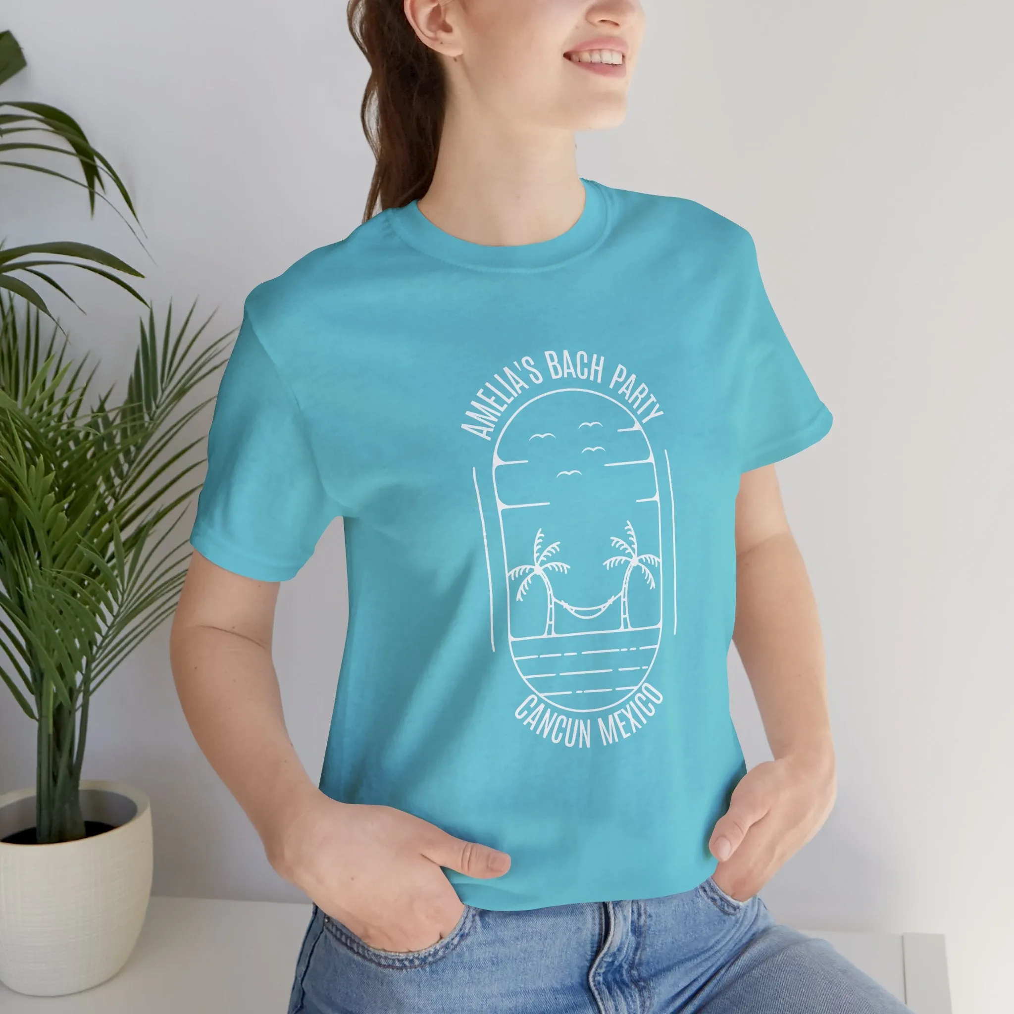 No-hassle exchange Customer-endorsed & - [M101 T-Shirts Turquoise White] & Hammock Oval Personalized Trees Palm
