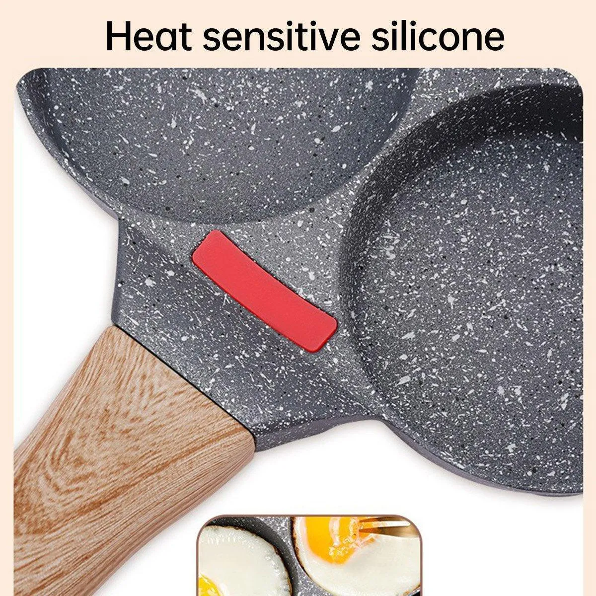 Nonstick Three in One Egg Frying Pan Skillet Breakfast Cooker for Kitchen Use