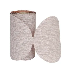 Norton A275OP PSA Adhesive Sandpaper Roll, 220 Grit Sandpaper, Woodworking and Automotive Sand Paper for Orbital Sander, 6 Inch Sanding Discs, Roll of 100