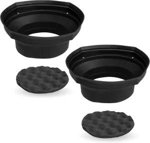 NVX XBAF69 2 Piece Universal 6x9” Silicone Rubber Speaker Baffles with Self Adhesive Foam Base Pad