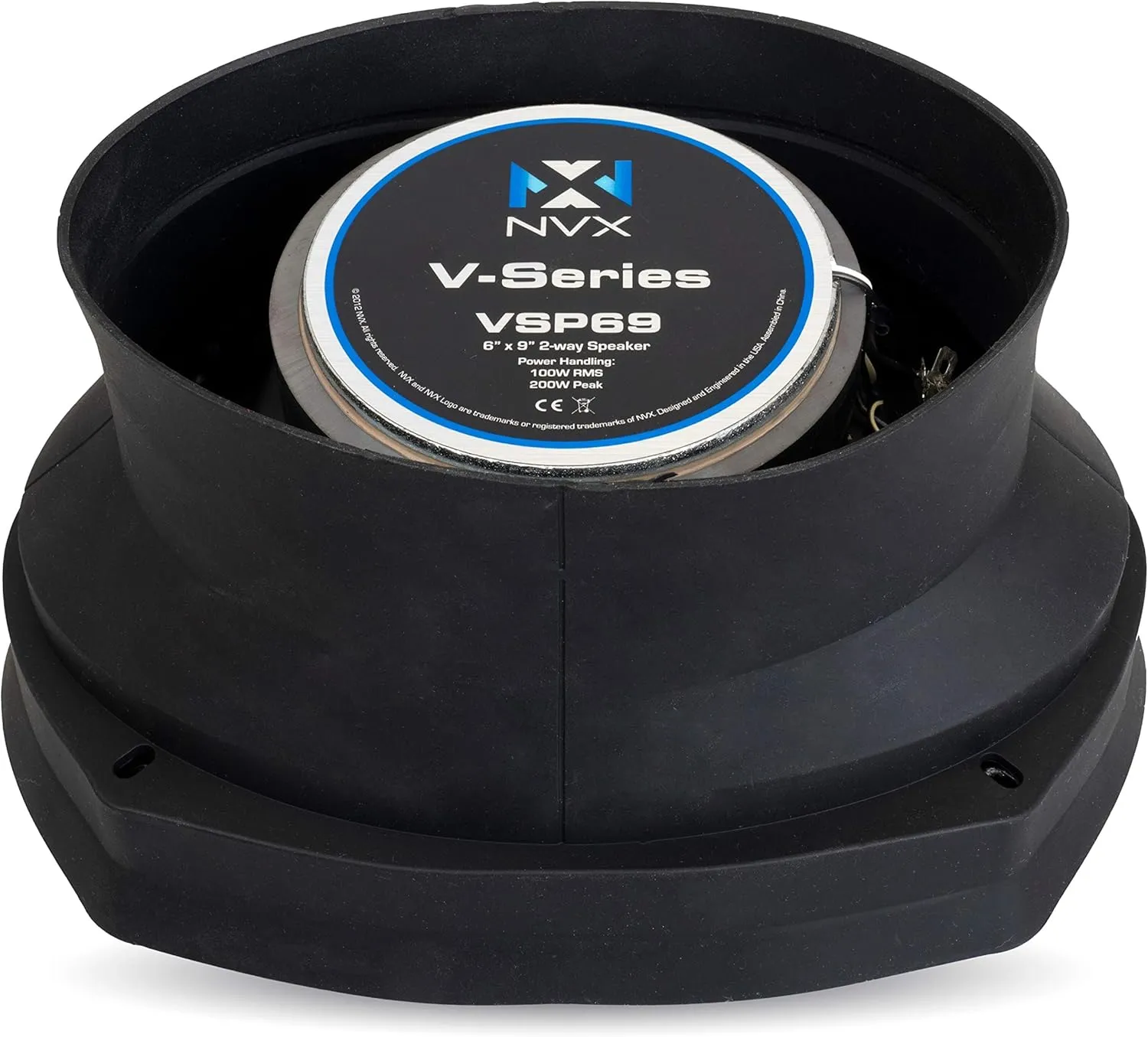 NVX XBAF69 2 Piece Universal 6x9” Silicone Rubber Speaker Baffles with Self Adhesive Foam Base Pad