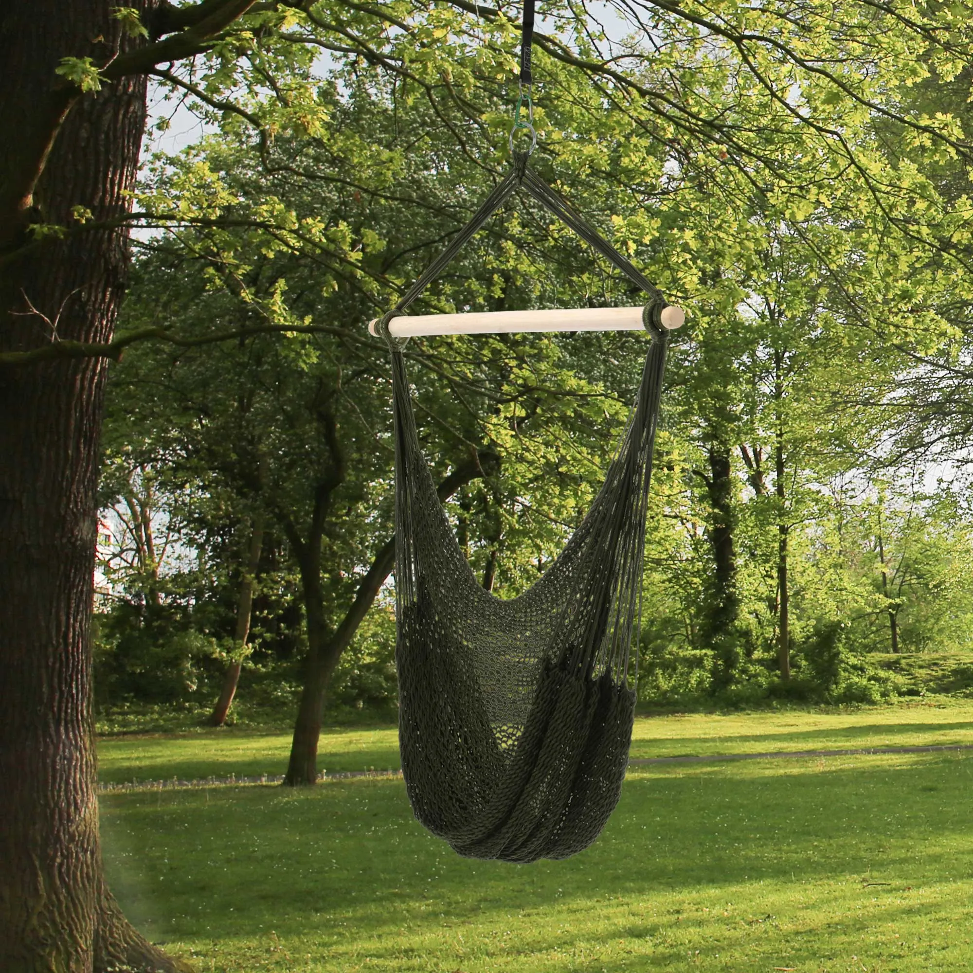 Nylon Woven Hammock Chair Air Sky Hanging Swing Portable Outdoor Indoor Relaxation