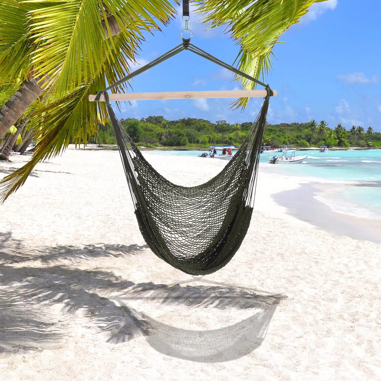 Nylon Woven Hammock Chair Air Sky Hanging Swing Portable Outdoor Indoor Relaxation