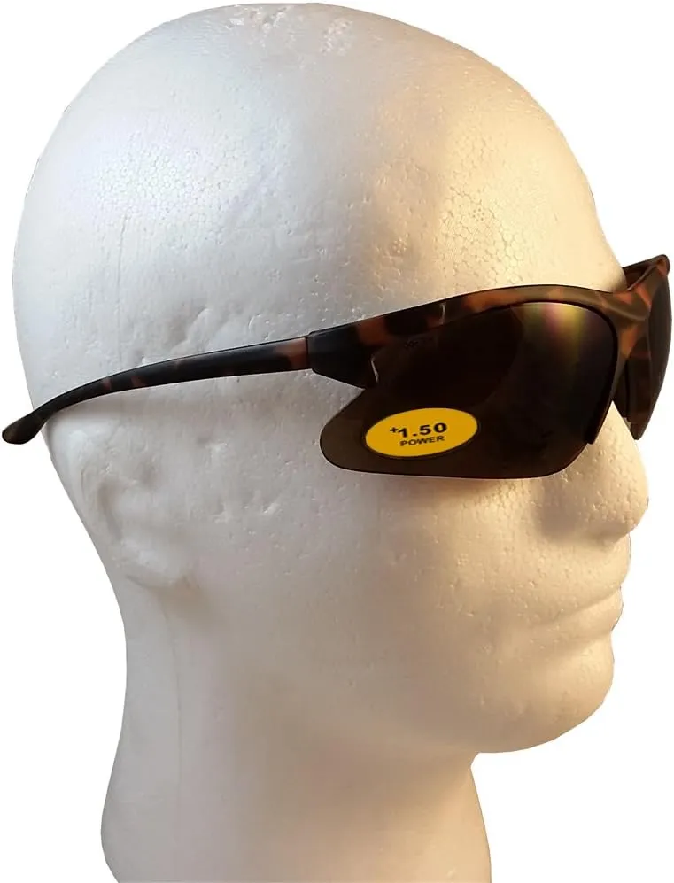 Olympic 30-06 Bifocal Safety Glasses w/Tortoise Frame, 1.5 power Brown Bifiocal Lens with Lens Cleaning Bag
