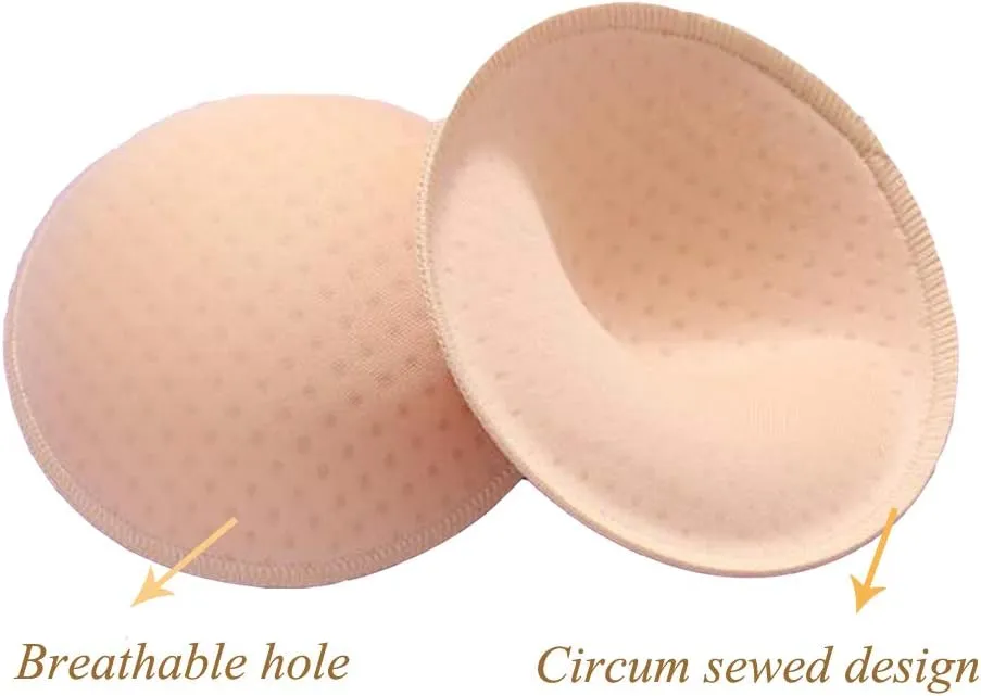 ONDY Bra Insert Pads 2 Pairs, Round Breast Enhancers,Invisible Bra Push Up Pad for Yoga Sports Bra