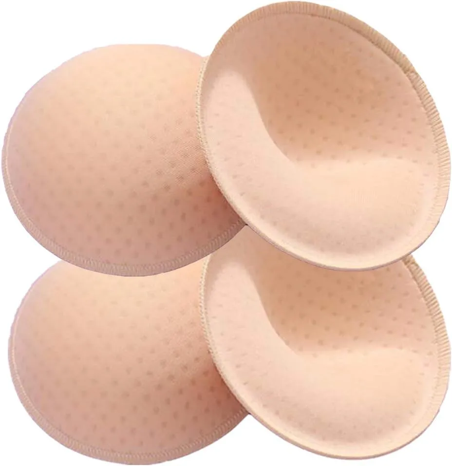 ONDY Bra Insert Pads 2 Pairs, Round Breast Enhancers,Invisible Bra Push Up Pad for Yoga Sports Bra