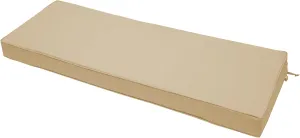 Outdoor Bench Cushion 54 x 18 x 3 Inch, Waterproof Patio Furniture Cushions with Ties, Non-Slip Rectangle Bench Seat Cushion Foam Pad for Garden Sofa Settee Couch Swing, Beige