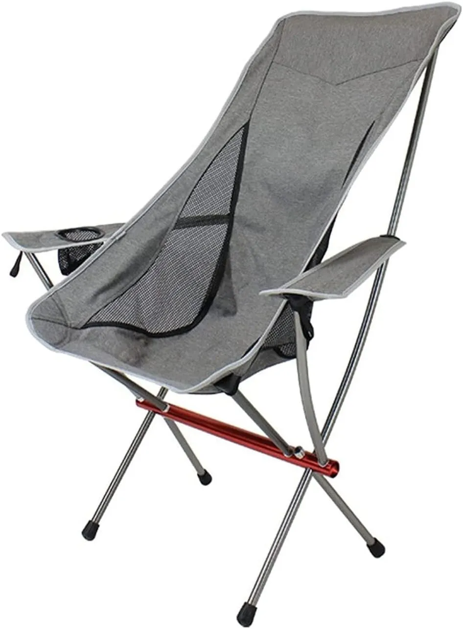 Outdoor Camping Chair Outdoor Camping High Back Chair Portable Ultralight Seat Collapsible Backpacking Chair with Soft Armrests for Hiking Portable Folding Lawn Chairs