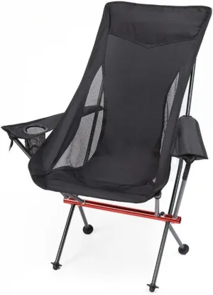 Outdoor Camping Chair Outdoor Camping High Back Chair Portable Ultralight Seat Collapsible Backpacking Chair with Soft Armrests for Hiking Portable Folding Lawn Chairs