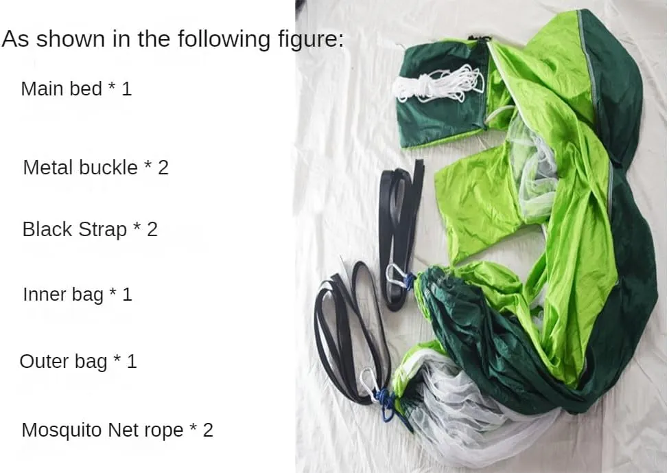 Outdoor Camping Hammock Portable Hammock for Camping, Camping Furniture, Indoor Dormitory and Outdoor Patio (Yellow with Fruit Green)
