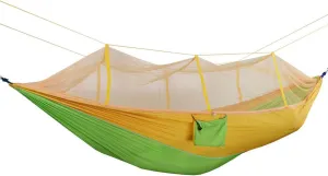 Outdoor Camping Hammock Portable Hammock for Camping, Camping Furniture, Indoor Dormitory and Outdoor Patio (Yellow with Fruit Green)